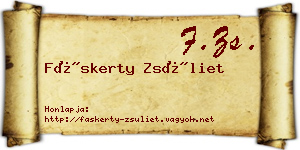 Fáskerty Zsüliet névjegykártya